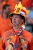 A Netherlands fan looks on prior to the kick off of the Euro 2008 Group C soccer match between Netherlands and Italy at the Stade de Suisse stadium in Berne, Switzerland, Monday June 9, 2008.

