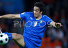 Italys forward Luca Toni controls the ball during the Euro 2008 Group C soccer match between Netherlands and Italy at the Stade de Suisse stadium in Berne, Switzerland, Monday June 9, 2008.
