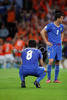 Italys midfielder Gennaro Gattuso and Italys defender Christian Panucci are dejected after Italy has been defeated by Netherlands at the Euro 2008 Group C soccer match between Netherlands and Italy at the Stade de Suisse stadium in Berne, Switzerland, Monday June 9, 2008.
