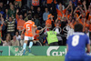 Netherlands defender Giovanni van Bronckhorst celebrates after scoring against Italy during the Euro 2008 Group C soccer match between Netherlands and Italy at the Stade de Suisse stadium in Berne, Switzerland, Monday June 9, 2008.
