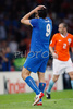 Italys forward Luca Toni reacts during the Euro 2008 Group C soccer match between Netherlands and Italy at the Stade de Suisse stadium in Berne, Switzerland, Monday June 9, 2008.
