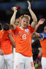 Netherlands forward Dirk Kuyt celebrates after winning against Italy at the Euro 2008 Group C soccer match between Netherlands and Italy at the Stade de Suisse stadium in Berne, Switzerland, Monday June 9, 2008.
