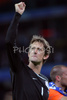 Netherlands goalkeeper Edwin van der Sar celebrates after winning against Italy at the Euro 2008 Group C soccer match between Netherlands and Italy at the Stade de Suisse stadium in Berne, Switzerland, Monday June 9, 2008.
