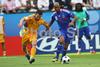 Romanias defender Razvan Rat, left, fights for the ball with Frances forward Nicolas Anelka during the Euro 2008 Group C soccer match between Romania and France at the Letzigrund stadium in Zurich, Switzerland, Monday June 9, 2008.
