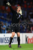 Netherlands goalkeeper Edwin van der Sar shouts during the Euro 2008 Group C soccer match between Netherlands and Italy at the Stade de Suisse stadium in Berne, Switzerland, Monday June 9, 2008.
