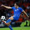 Italys forward Luca Toni kicks the ball during the Euro 2008 Group C soccer match between Netherlands and Italy at the Stade de Suisse stadium in Berne, Switzerland, Monday June 9, 2008.

