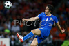 Italys forward Luca Toni kicks the ball during the Euro 2008 Group C soccer match between Netherlands and Italy at the Stade de Suisse stadium in Berne, Switzerland, Monday June 9, 2008.
