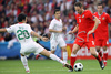 Portugals midfielder Deco, left, fights for the ball with Czech Republics midfielder Jan Polak during the Euro 2008 Group A soccer match between Czech Republic and Portugal at the Stade de Geneve stadium in Geneva, Switzerland, Wednesday June 11, 2008.
