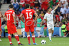 Portugals forward Cristiano Ronaldo reacts after scoring against Czech Republic during the Euro 2008 Group A soccer match between Czech Republic and Portugal at the Stade de Geneve stadium in Geneva, Switzerland, Wednesday June 11, 2008.
