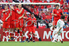 Portugals forward Simao kicks the ball during the Euro 2008 Group A soccer match between Czech Republic and Portugal at the Stade de Geneve stadium in Geneva, Switzerland, Wednesday June 11, 2008.

