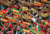 Portugals supporters cheer after Portugals forward Cristiano Ronaldo scored against Czech Republic during the Euro 2008 Group A soccer match between Czech Republic and Portugal at the Stade de Geneve stadium in Geneva, Switzerland, Wednesday June 11, 2008.

