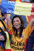 A Romanian fan cheers before the Euro 2008 Group C soccer match between Italy and Romania at the Letzigrund stadium in Zurich, Switzerland, Friday June 13, 2008.
