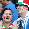 Italy fans pose before the Euro 2008 Group C soccer match between Italy and Romania at the Letzigrund stadium in Zurich, Switzerland, Friday June 13, 2008.
