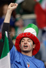 A Italian fan cheers before the Euro 2008 Group C soccer match between Italy and Romania at the Letzigrund stadium in Zurich, Switzerland, Friday June 13, 2008.
