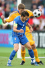Italys forward Alessandro Del Piero, front, fights for the ball with Romanias defender Dorin Goian during the Euro 2008 Group C soccer match between Italy and Romania at the Letzigrund stadium in Zurich, Switzerland, Friday June 13, 2008.
