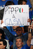 An Italian fan holds a sign before the Euro 2008 Group C soccer match between Italy and Romania at the Letzigrund stadium in Zurich, Switzerland, Friday June 13, 2008.
