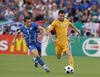 Italys forward Alessandro Del Piero, left, fights for the ball with Romanias defender Razvan Rat during the Euro 2008 Group C soccer match between Italy and Romania at the Letzigrund stadium in Zurich, Switzerland, Friday June 13, 2008.

