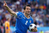 Italys defender Christian Panucci reacts after scoring against Romania during the Euro 2008 Group C soccer match between Italy and Romania at the Letzigrund stadium in Zurich, Switzerland, Friday June 13, 2008.
