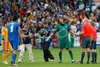 Italys goalkeeper Gianluigi Buffon, center, reacts after the Euro 2008 Group C soccer match between Italy and Romania at the Letzigrund stadium in Zurich, Switzerland, Friday June 13, 2008.
