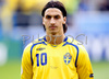 Zlatan Ibrahimovic of Sweden during the Euro 2008 Group D soccer match between Sweden and Spain at the Stadion Tivoli Neu in Innsbruck, Austria, Saturday June 14, 2008
