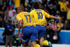Swedens forward Zlatan Ibrahimovic celebrates after scoring against Spain during the Euro 2008 Group D soccer match between Sweden and Spain at the Tivoli Neu stadium in Innsbruck, Austria, Saturday June 14, 2008.
