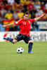 Spains midfielder Santi Cazorla kicks the ball during the Euro 2008 Group D soccer match between Sweden and Spain at the Tivoli Neu stadium in Innsbruck, Austria, Saturday June 14, 2008.
