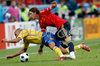 Swedens midfielder Fredrik Ljungberg, left, is tackled by Spains defender Sergio Ramos uring the Euro 2008 Group D soccer match between Sweden and Spain at the Tivoli Neu stadium in Innsbruck, Austria, Saturday June 14, 2008.
