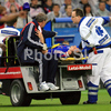 Frances Franck Ribery is taken off the field by medics after he got injured during the Euro 2008 Group C soccer match between France and Italy at the Letzigrund stadium in Zurich, Switzerland, Tuesday, June 17, 2008.
