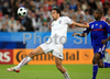 Italys Luca Toni and Frances Eric Abidal during the Euro 2008 Group C soccer match between France and Italy at the Letzigrund stadium in Zurich, Switzerland, Tuesday, June 17, 2008.
