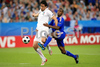 Italys Luca Toni and Frances Eric Abidal during the Euro 2008 Group C soccer match between France and Italy at the Letzigrund stadium in Zurich, Switzerland, Tuesday, June 17, 2008.
