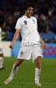 Italys Luca Toni celebrates his victory at the end of the Euro 2008 Group C soccer match between France and Italy at the Letzigrund stadium in Zurich, Switzerland, Tuesday, June 17, 2008.
