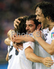Italys players celebrate their victory at the end of the Euro 2008 Group C soccer match between France and Italy at the Letzigrund stadium in Zurich, Switzerland, Tuesday, June 17, 2008.
