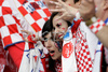 Croatian fans cheer before the Euro 2008 Group B soccer match between Poland and Croatia at the Woerthersee stadium in Klagenfurt, Austria, Monday June 16, 2008.
