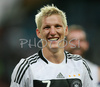 Germanys Bastian Schweinsteiger celebrating during the Euro 2008 quarterfinals soccer match between Germany and Portugal on the St. Jakob-Park stadium in Basel, Switzerland, Thursday June 18, 2008.
