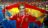 Spains Fernando Torres celebrating after the Euro 2008 final soccer match between Spain and Germany at the Ernst Happel stadium in Vienna, Austria, Sunday June 29, 2008.
