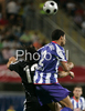 Claudiano Bezerra da Silva (no.2) of BSC Hertha (R) and Ivan Jolic (no.12) of NK Interblock (L) during football match of second qualifying round of UEFA Cup between NK Interblock Ljubljana, Slovenia and Hertha BSC Berlin, Germany. First match of second qualifying round for UEFA Cup was played in Petrol Arena in Celje, Slovenia, on 14th of August 2008.
