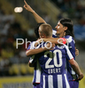 Marko Pantelic (no.9) of BSC Hertha (R) celebrating his goal with teammate Patrick Ebert (no.20) of BSC Hertha  during football match of second qualifying round of UEFA Cup between NK Interblock Ljubljana, Slovenia and Hertha BSC Berlin, Germany. First match of second qualifying round for UEFA Cup was played in Petrol Arena in Celje, Slovenia, on 14th of August 2008.
