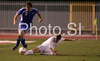 Ville Jalasto (no.2) of Finland (L) during football match of qualifying round of UEFA U21 Championships between Slovenia and Finland. Last match of qualifying round of UEFA U21 Championship between Slovenia and Finland was played in Velenje, Slovenia, on 9th of September 2008.
