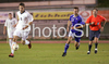 Mitja Viler (no.8) of Slovenia (L) and Pyry Karkkainen (no.13) of Finland (R) during football match of qualifying round of UEFA U21 Championships between Slovenia and Finland. Last match of qualifying round of UEFA U21 Championship between Slovenia and Finland was played in Velenje, Slovenia, on 9th of September 2008.
