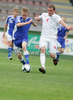 Juho Lahde of Finland (L) and James Wallace of England (R) during football match of U19 UEFA European Championships Qualification tournament between England and Finland. Match between England and Finland was played in Murska Sobota, Slovenia, on 9th of October 2009.
