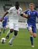 Frank Nouble of England (L) and Tuomas Rannankari of Finland (R) during football match of U19 UEFA European Championships Qualification tournament between England and Finland. Match between England and Finland was played in Murska Sobota, Slovenia, on 9th of October 2009.
