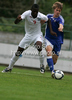 Frank Nouble of England (L) and Henri Toivomaki of Finland (R) during football match of U19 UEFA European Championships Qualification tournament between England and Finland. Match between England and Finland was played in Murska Sobota, Slovenia, on 9th of October 2009.
