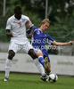 Frank Nouble of England (L) and Henri Toivomaki of Finland (R) during football match of U19 UEFA European Championships Qualification tournament between England and Finland. Match between England and Finland was played in Murska Sobota, Slovenia, on 9th of October 2009.
