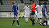 Henri Toivomaki of Finland walks off the court after getting second yellow card during football match of U19 UEFA European Championships Qualification tournament between England and Finland. Match between England and Finland was played in Murska Sobota, Slovenia, on 9th of October 2009.

