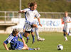 Juuso Simpanen of Finland (R) and Vladimir Kovac of Slovakia (L) during football match of U19 UEFA European Championships Qualification tournament between Slovakia and Finland. Match between Slovakia and Finland was played in Murska Sobota, Slovenia, on 11th of October 2009.
