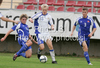 Patrick Poutiainen of Finland (R) and Patrik Banovic of Slovakia (L) during football match of U19 UEFA European Championships Qualification tournament between Slovakia and Finland. Match between Slovakia and Finland was played in Murska Sobota, Slovenia, on 11th of October 2009.
