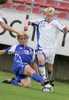 Patrick Poutiainen of Finland (R) and Patrik Banovic of Slovakia (L) during football match of U19 UEFA European Championships Qualification tournament between Slovakia and Finland. Match between Slovakia and Finland was played in Murska Sobota, Slovenia, on 11th of October 2009.
