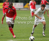 Frank Nouble of England (L) and Nik Cimpric of Slovenia (R) during football match of U19 UEFA European Championships Qualification tournament between Slovenia and England. Match between Slovenia and England was played in Murska Sobota, Slovenia, on 11th of October 2009.
