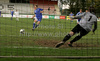 Roope Riski of Finland scoring during football match of U19 UEFA European Championships Qualification tournament between Slovenia and Finland. Match between Slovenia and Finland was played in Murska Sobota, Slovenia, on 14th of October 2009.
