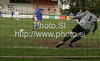 Roope Riski of Finland scoring during football match of U19 UEFA European Championships Qualification tournament between Slovenia and Finland. Match between Slovenia and Finland was played in Murska Sobota, Slovenia, on 14th of October 2009.
